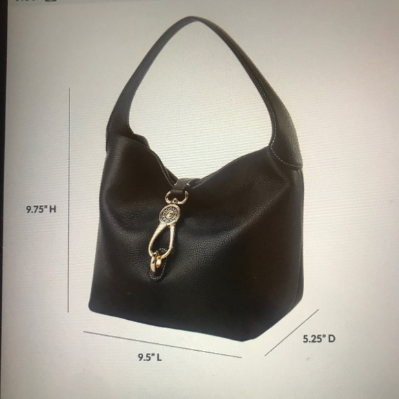 Dooney and Bourke EUC Lucca Leather Logo Hook Lock Hobo Dandelion Bag - Picture 7 of 7